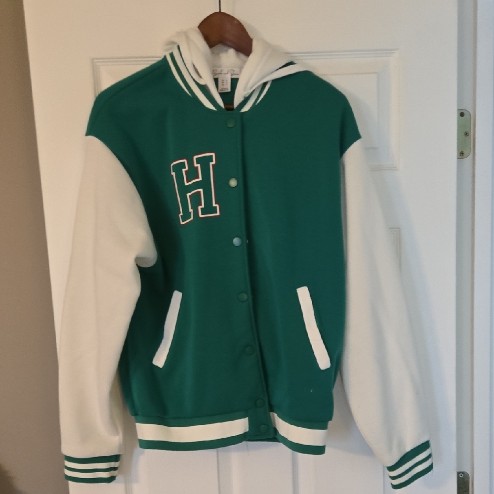 Houston Green and White Varsity Jacket